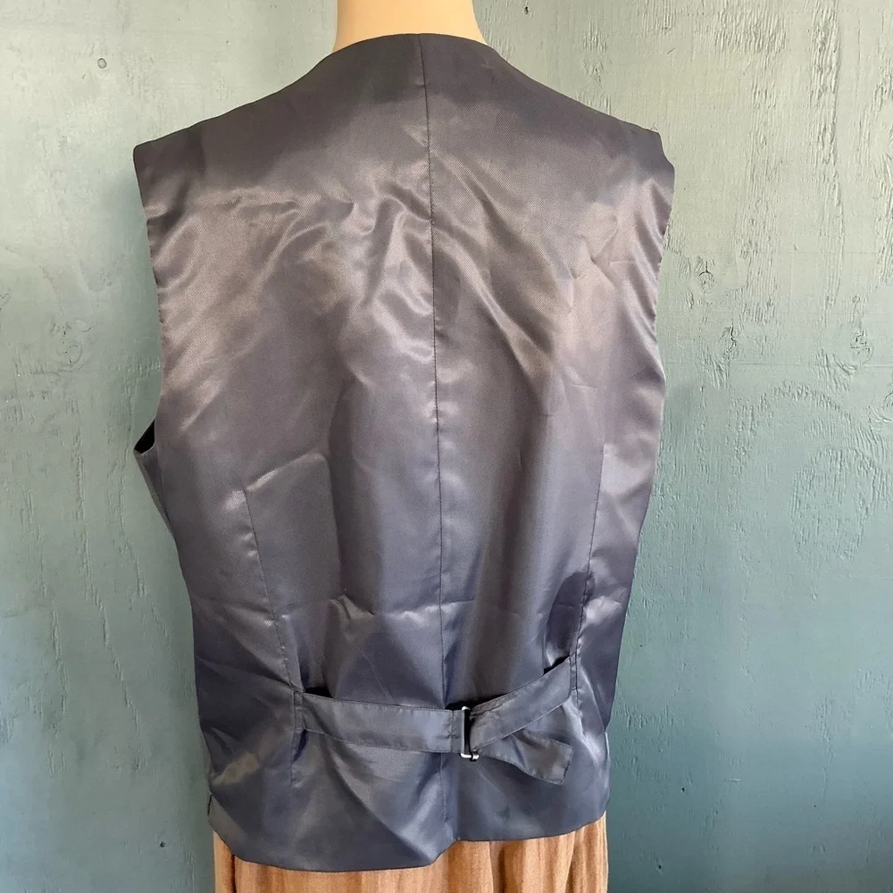 Perry Ellis Men's Charcoal Gray Five-Button Dress Vest Size Medium